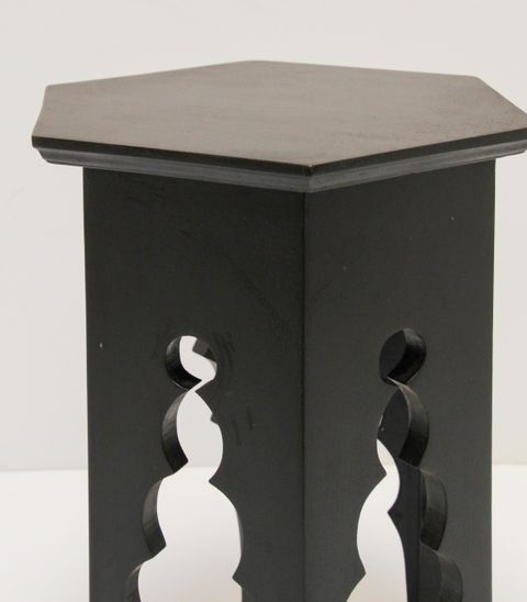 Levantine Moorish Style Hexagonal Black Side Accent Table At 1Stdibs ... with Understanding the Artistry Behind Natural Stone Mushroom Design Tables