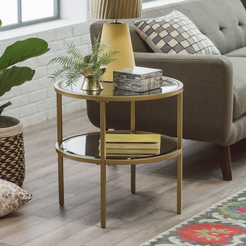 Living Room Table Gold intended for exploring the aesthetic appeal of grandview gallery's round metal gold plated accent table