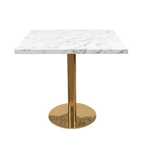 Luxury Marble Dining Table within Luxe Tapered Gold Metal Pedestal Table White Marble Crystal Top Square Drink