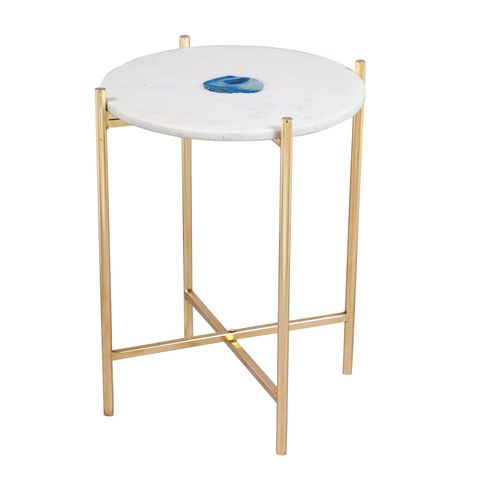 Manor House Sleek Marble And Agate Top And Round Metal Gold Accent ... intended for Petite Minimalist Bronze White Accent Table Cantilever Pull Up Marble Metal Gold