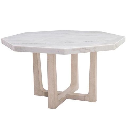 Marble Top Dining Table intended for Bleached Wood White Marble Hexagon 18" Bunching Table Minimalist Contemporary