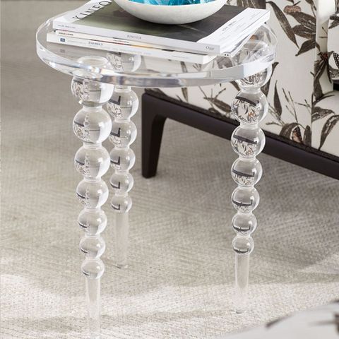 Modern Acrylic End Table Clear Round Side Table in Clearic Acrylic End Table Clear Round Side Table Modern Accent Table Iridescent
