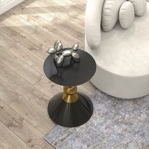 Modern Round Black End Table Of Hourglass Fiberglass In Small-Homary regarding Hourglass Fiberglass Design Trends in Small Spaces