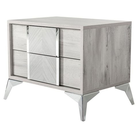 Modrest Alexa 2-Drawer Modern Mdf Wood & Metal Nightstand In Light Gray ... in How Light Grey Finishes Enhance Interior Design Aesthetics