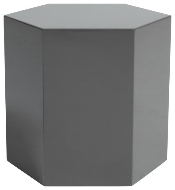 Modrest Newmont Modern Medium Light Grey High Gloss End Table ... regarding Modrest Newmont Modern Medium Light Grey High Gloss End Table