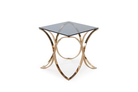 Modrest Reklaw Modern Smoked Glass & Rosegold End Table By Vig Furniture intended for Modrest Reklaw Modern Smoked Glass And Rosegold End Table