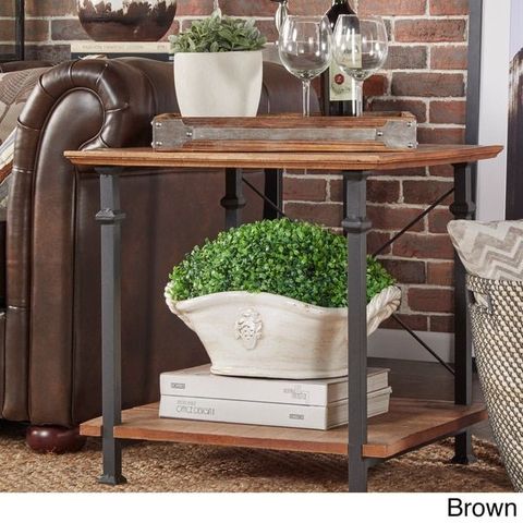 Myra Vintage Industrial Modern Rustic End Table By Inspire Q Classic ... inside The Artisanal Craftsmanship Behind Silvestra's Vintage Industrial Furniture