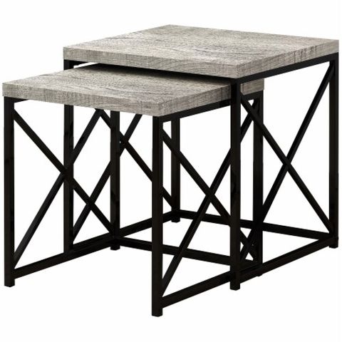 Nesting Table, Set Of 2, Side, End, Metal, Accent Bedroom, Metal ... intended for Kasey Black Galvanized Metal Rectangular Nesting Accent Tables