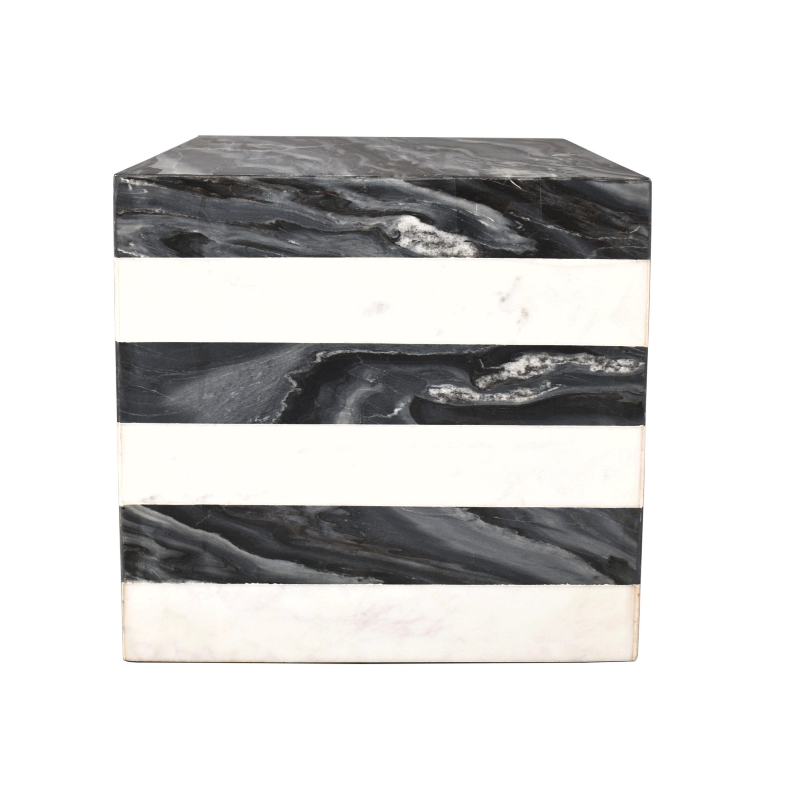 Orren Ellis Felix 15&quot; Contemporary Natural Marble Handmade Cube End ... within Marble&#039;s Role in Creating Statement Furniture Pieces