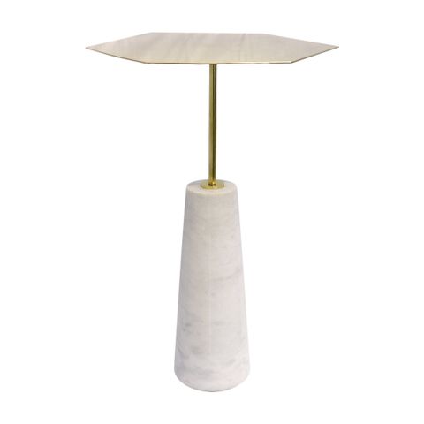 Pasargad Home Amara Side Table, Marble Base With Shiny Gold Stainless ... regarding Maintaining the Elegance of Pasargad Home Perama Marble and Stainless Steel Side Tables Over Time