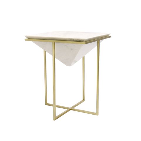 Pasargad Home Perama Side Table, Stainless Steel Frame With Marble Top ... in Pasargad Home Perama Marble And Stainless Steel Side Table