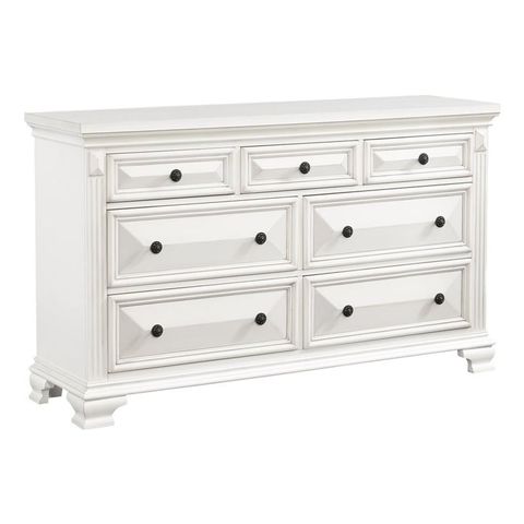 Picket House Furnishings Trent 7-Drawer Dresser In White | Homesquare in Picket House Furnishings Trent 7-Drawer Dresser W/ Mirror Set In White