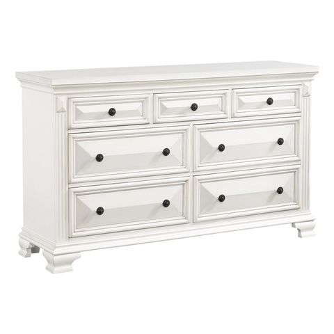 Picket House Furnishings Trent 7-Drawer Dresser In White | Homesquare inside Picket House Furnishings Trent 7-Drawer Dresser W/ Mirror Set In White