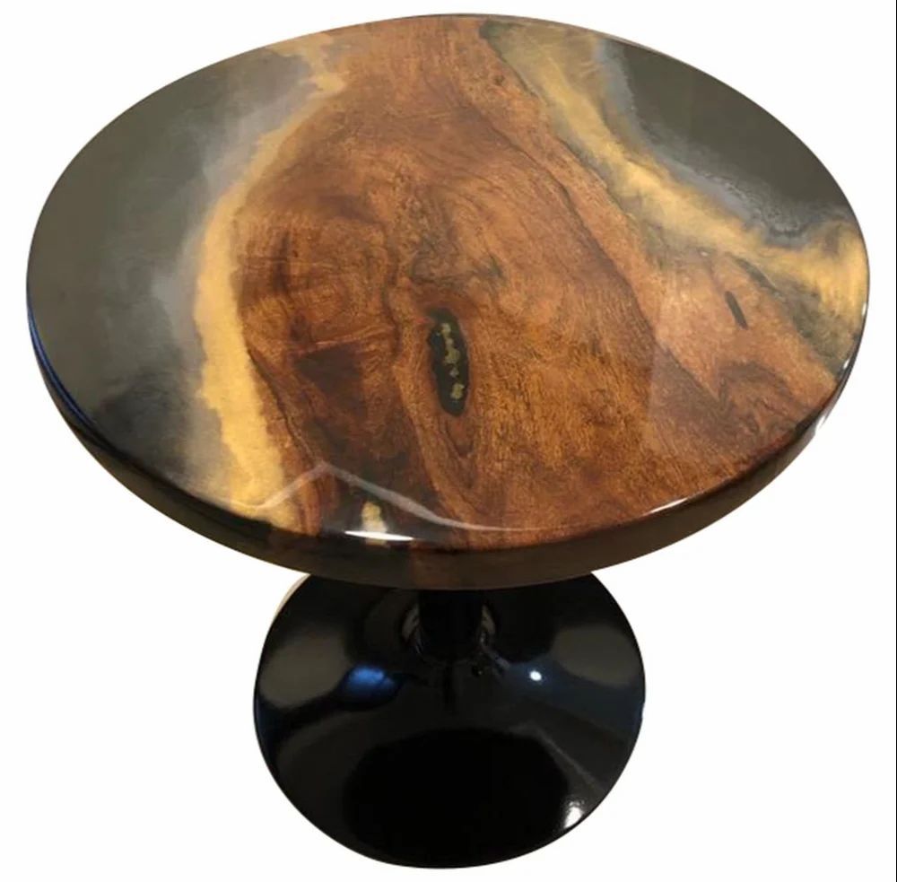 Round Epoxy Resin Plywood Table, Without Storage At ₹ 20000/Piece In Pune throughout Modern Spiral Wavy Round Table, Epoxy Resin &amp; Wood, Orange