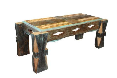 Rustic Moroccan Southwestern Reclaimed Wood Coffee Table for The Story Behind Reclaimed Wood in Moroccan Accent Tables