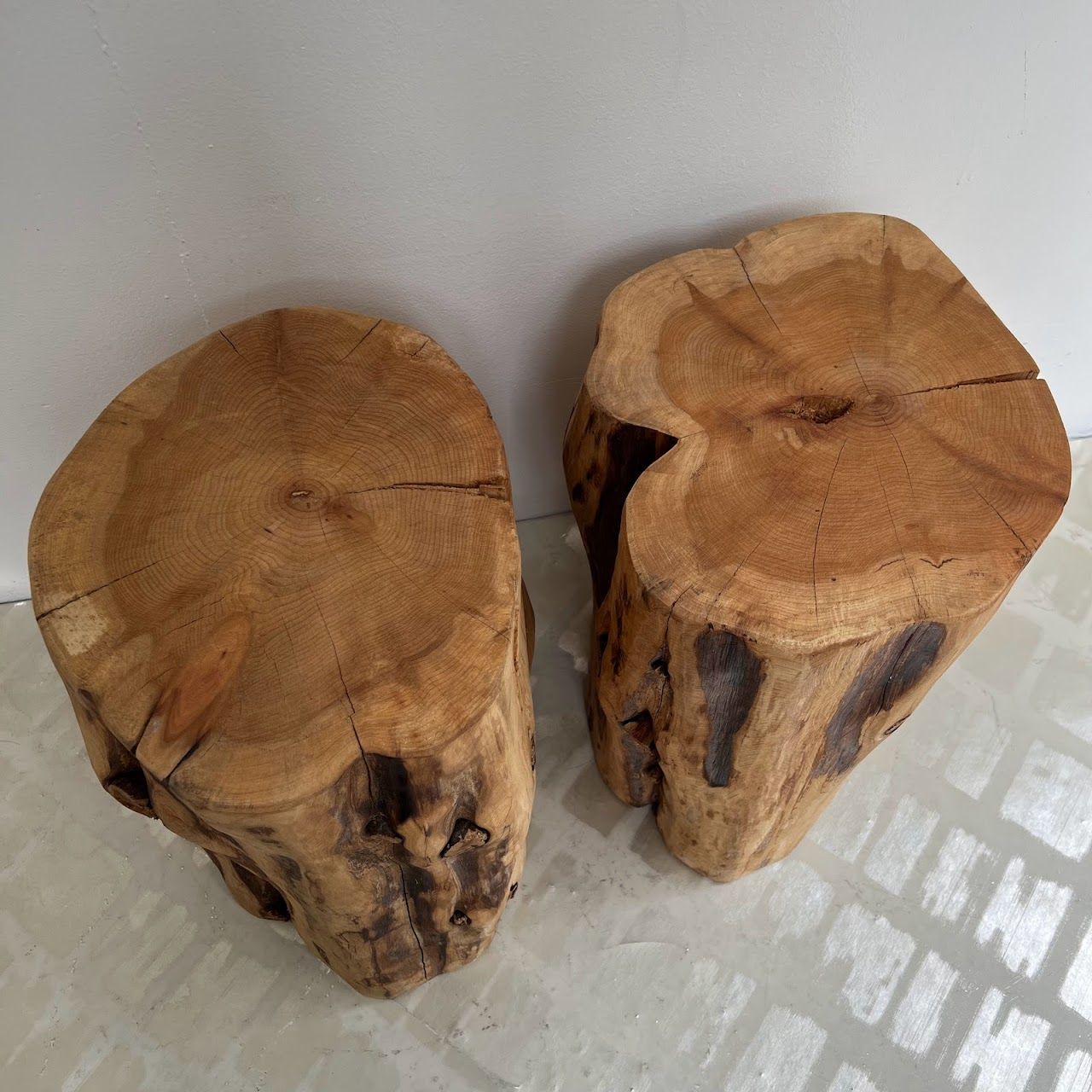 Rustic Tree Stump Accent Table Pair pertaining to How Tree Stump Tables Bring Natural Warmth to Modern Interiors