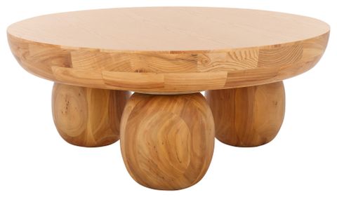 Safavieh Couture Hayliette Round Wood Coffee Table, Natural ... with Safavieh Couture Madelynn Round Wood Accent Table, Natural