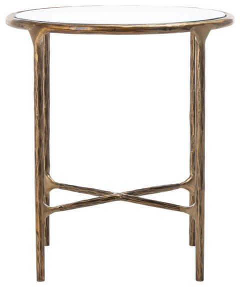 Safavieh Couture Jessa Forged Metal Round End Table, #N/A ... with regard to The Craftsmanship Behind Safavieh Couture Jessa Square End Table Brass Finish