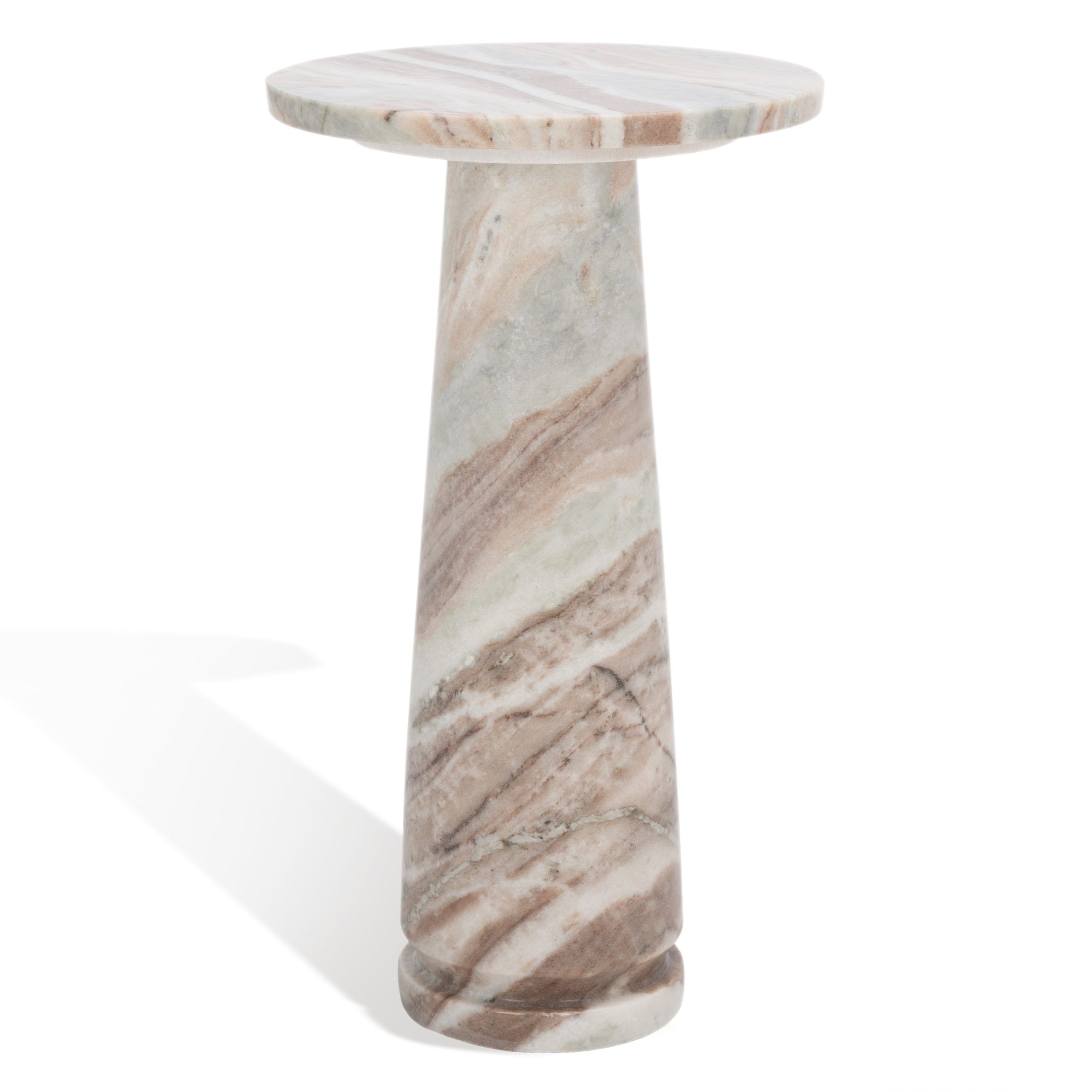 Safavieh Couture Valentia Round Accent Table With White/Brown Marble ... throughout How to Choose the Perfect Safavieh Couture Valentia Tall Marble Accent Table Brown for Your Space