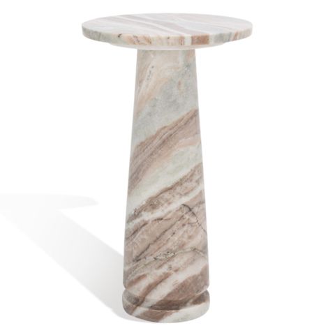 Safavieh Couture Valentia Round Accent Table With White/Brown Marble ... throughout How to Choose the Perfect Safavieh Couture Valentia Tall Marble Accent Table Brown for Your Space