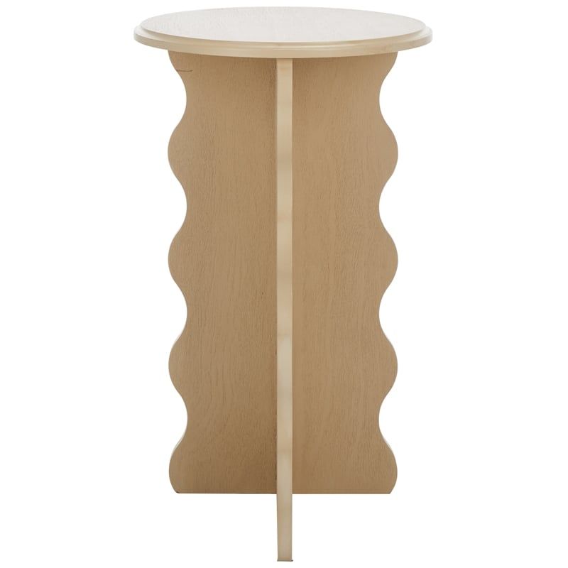 Safavieh Lilith Wavy Wood Accent Table In Natural | Cymax Business within Safavieh Couture Madelynn Round Wood Accent Table, Natural