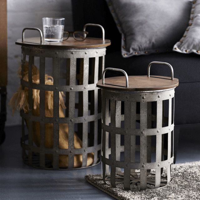 Choosing the Right Set of Two Grey And Brown Wood and Metal Basket Round End Tables for Your Home