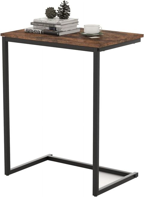 Sofa Side End Table C Shaped Side Table With Wooden Top And Sturdy ... in Maximizing Space Efficiency with Curved Furniture Solutions