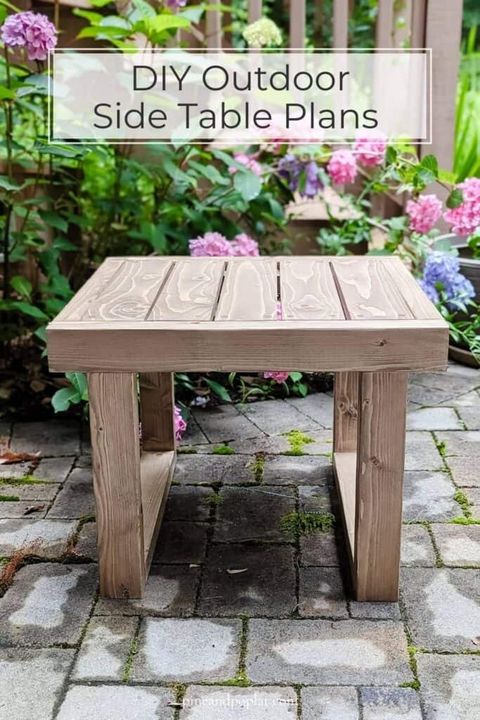 The Best Diy Outdoor Furniture Build Plans within Urban Collection Pine Wood End Table For Indoor / Outdoor, Sky Blue