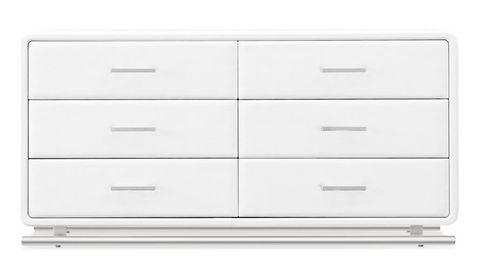 Vetro Accent Chest - White within Modern Vetro Side Table White Leatherette Finish Stainless Steel Base
