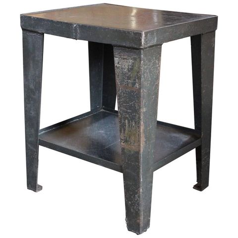 Vintage Industrial Rustic Steel And Metal End-Side Table-Stand With ... within Creating Visual Balance with Industrial-Style Side Tables