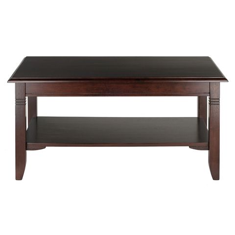 Winsome Nolan Coffee Table In Cappuccino Finish | Cymax Business throughout The artistry of cappuccino toned wood in modern interior design