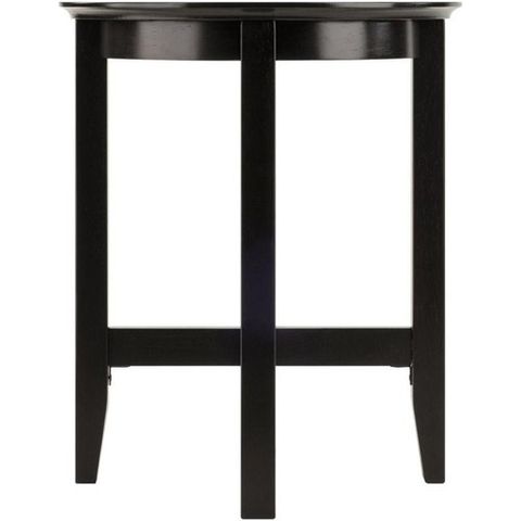 Winsome Toby 18" Round Transitional Solid Wood End Table In Espresso | Ebay in Lexicon Tobias 28" Round Traditional Wooden End Table In Espresso