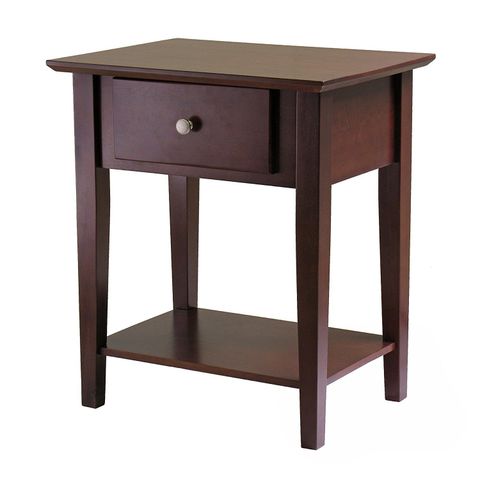 Winsome Wood Shaker Accent Table, Antique Walnut | Dark Wood Bedside ... with Winsome Regalia Phone Stand Solid Wood Accent Table In Anitque Walnut