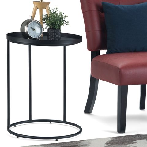 Wyndenhall Lipton Industrial 18 Inch Wide Metal Accent Side Table In ... pertaining to Monet Industrial 18 Inch Wide Metal Accent Side Table In Black