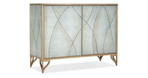 Hooker Furniture 628-85632-647 Melange 46" Wide Metal, Glass Accent ... throughout Hooker Furniture 628-85718 Melange 69"W Mango Accent Cabinet - Black Wood /